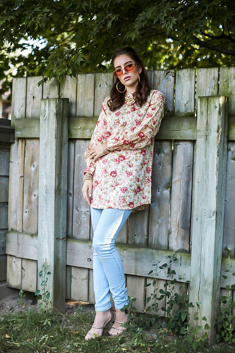 Oaks - Powder Puff Lawn Printed Shirt - 1 Piece - Studio by TCS
