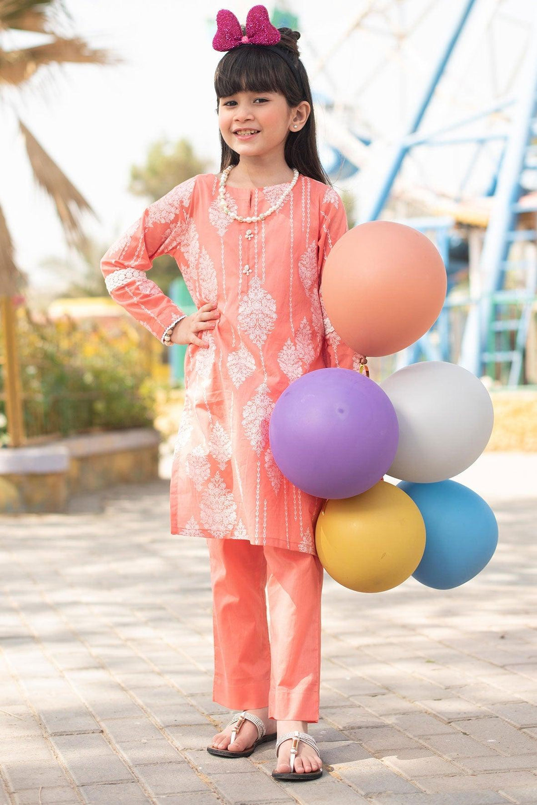 Oaks - Peach Screen Print Dyed Kurti - 1 Piece - Studio by TCS