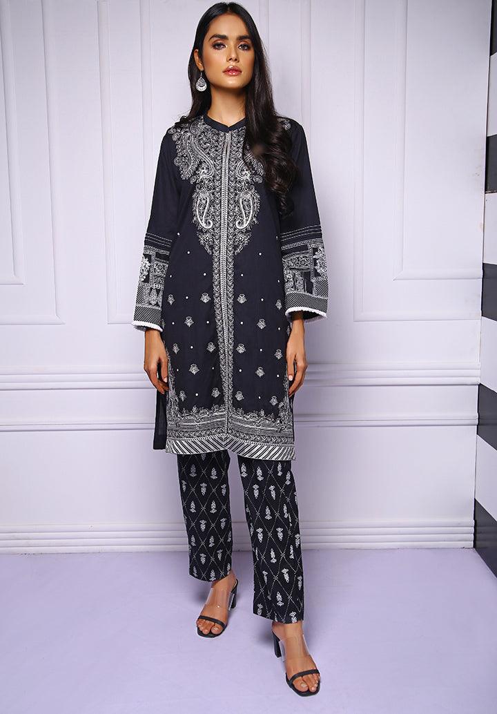 Oaks - Black Yarn Embroidered 2 Piece Semi Formal - Studio by TCS