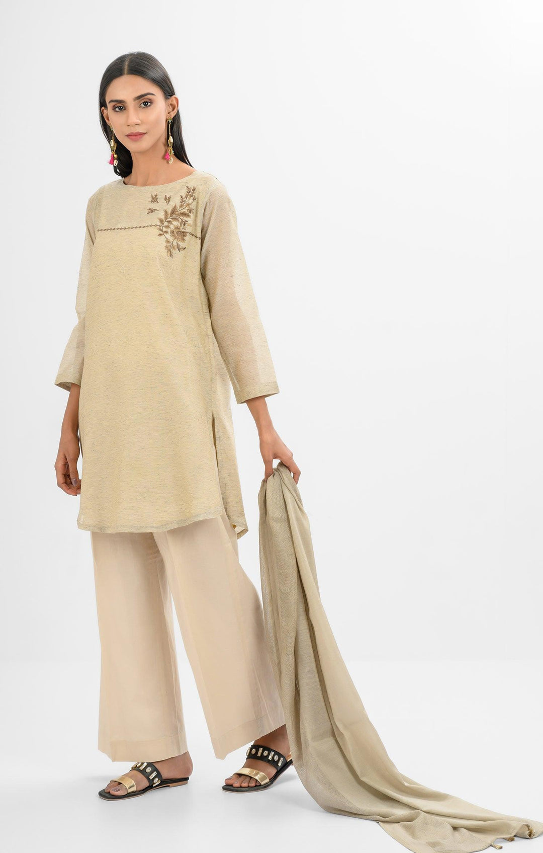 Oaks - Light Grey Semi Formal Kurti - 1 Piece - Studio by TCS