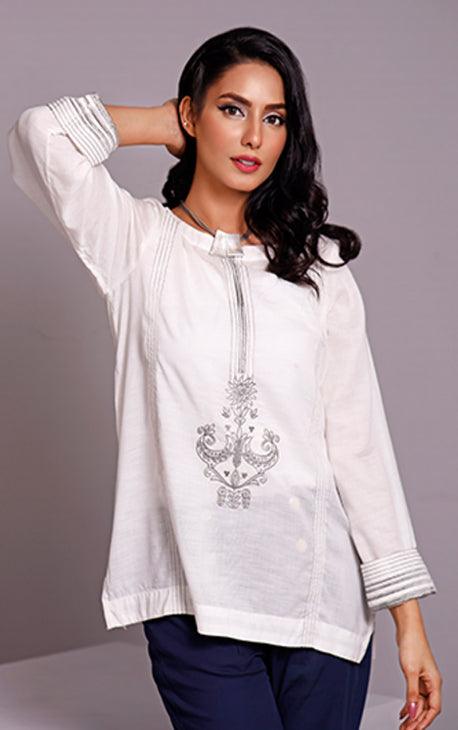 Oaks - Off White Viscose Top - 1 Piece - Studio by TCS