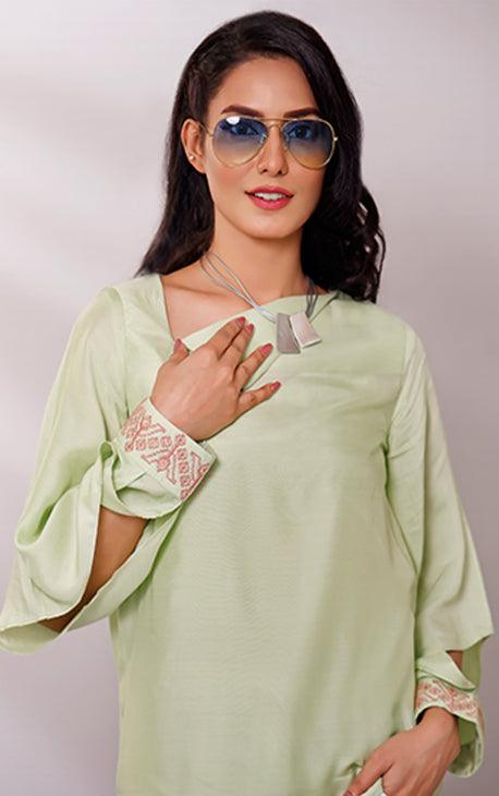 Oaks - Green Viscose Top - 1 Piece - Studio by TCS