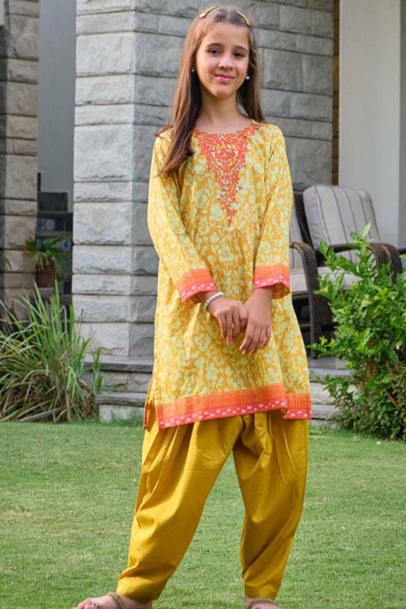 Oaks - Gold Fish Lawn Embroidered Shirt - 1 Piece - Studio by TCS