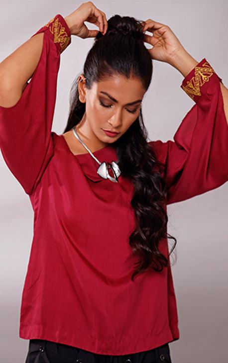 Oaks - Magenta Viscose Top - 1 Piece - Studio by TCS