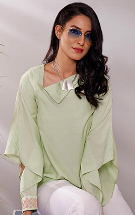 Oaks - Green Viscose Top - 1 Piece - Studio by TCS