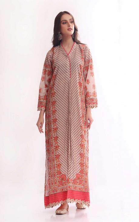 Oaks - Oyster Lawn Printed Shirt - 1 Piece Unstitched - Studio by TCS
