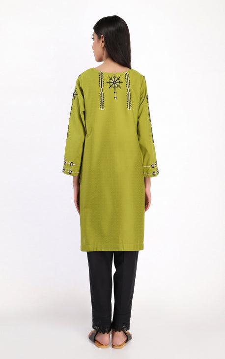 Oaks - Green Jacquard Semi Formal Kurti - 1 Piece - Studio by TCS