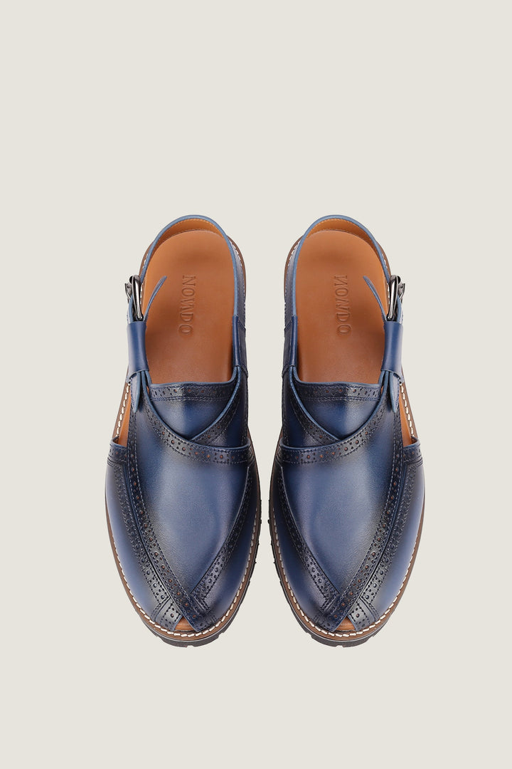Navado - Brogue Peshawari Blue Sandals For Men