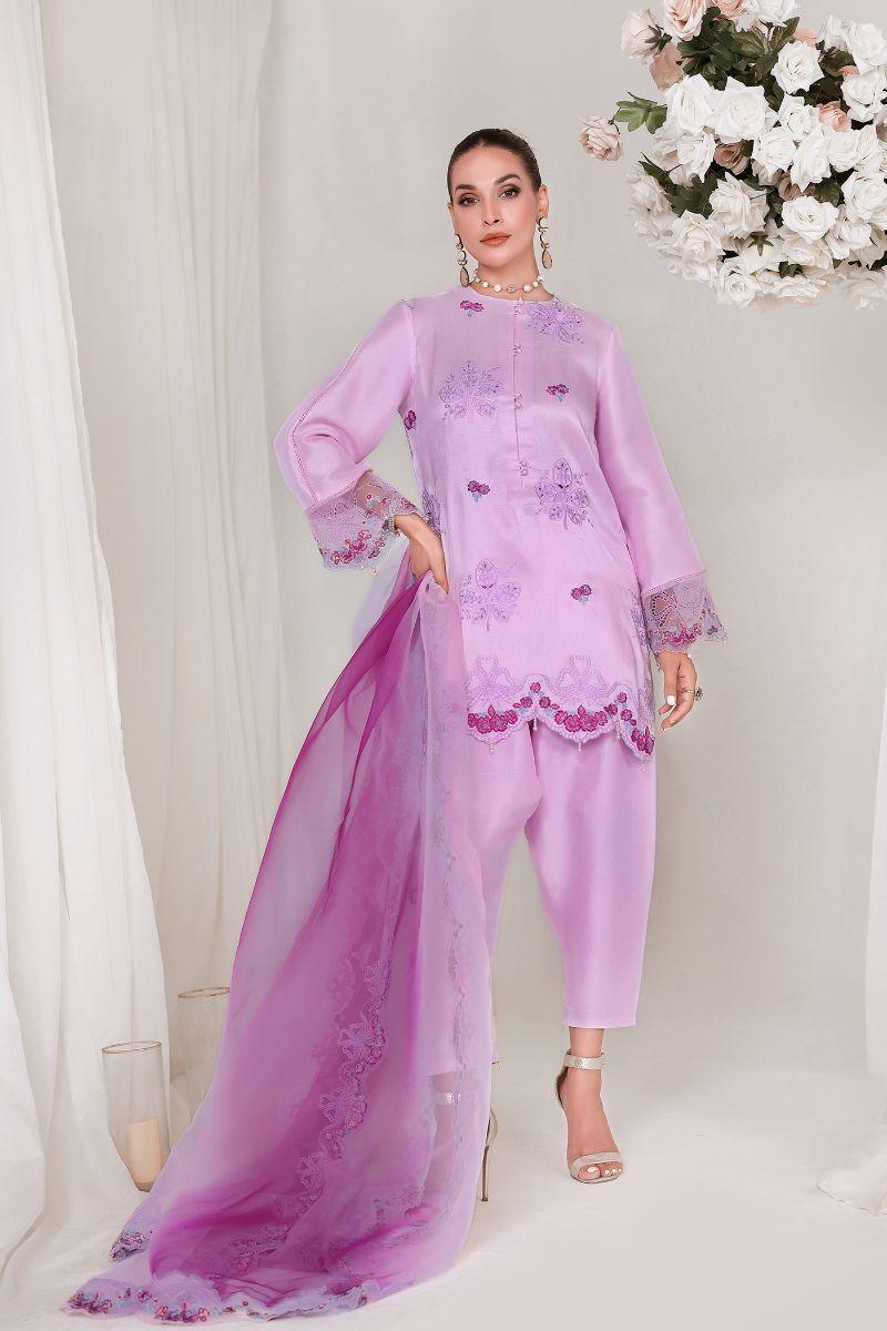 Reema Ahsan - SIA - Pure raw silk - Tea pink - 3 Piece