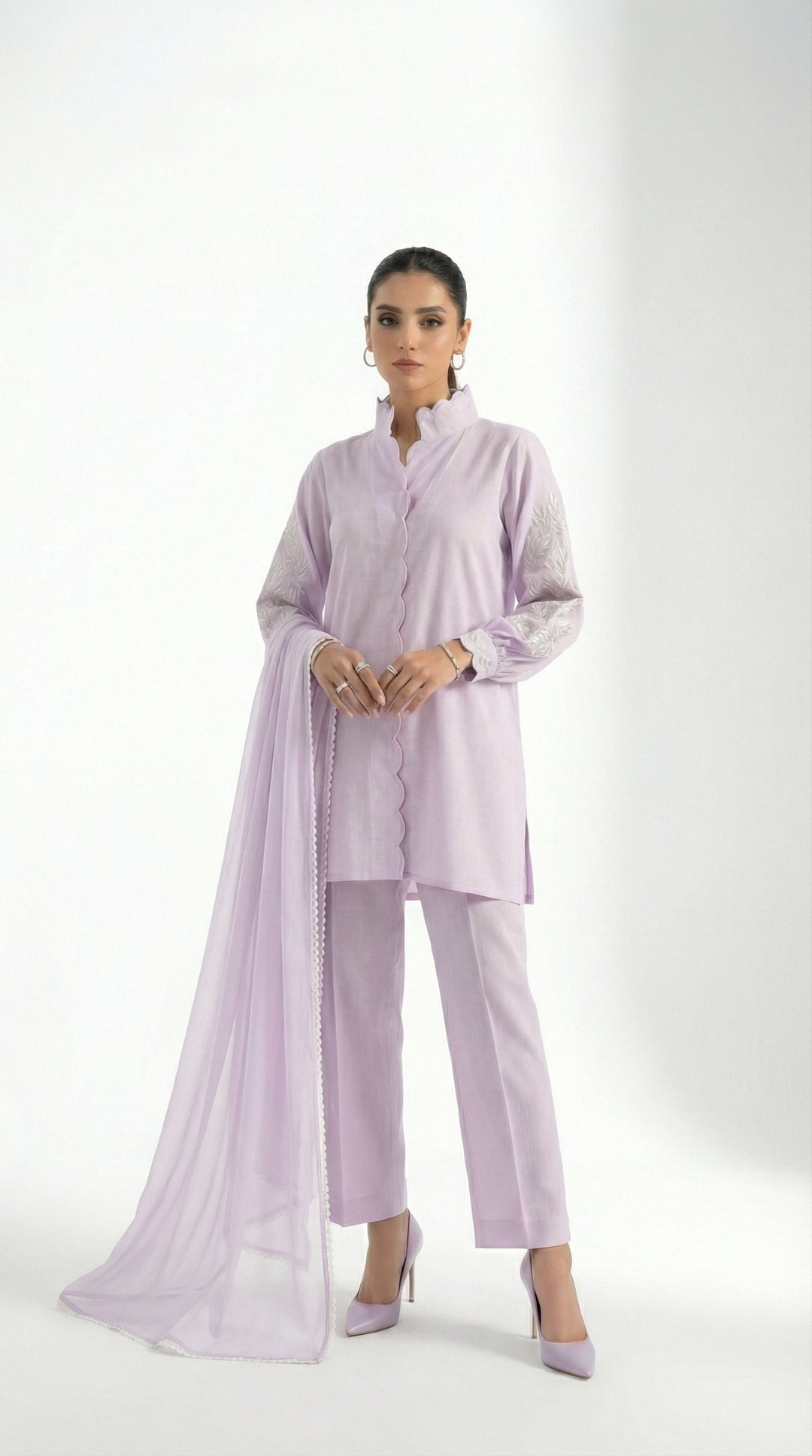 Reema Ahsan - Lima Irish Lawn Suit For Women - Lilac - 3 Piece - Studio by TCS