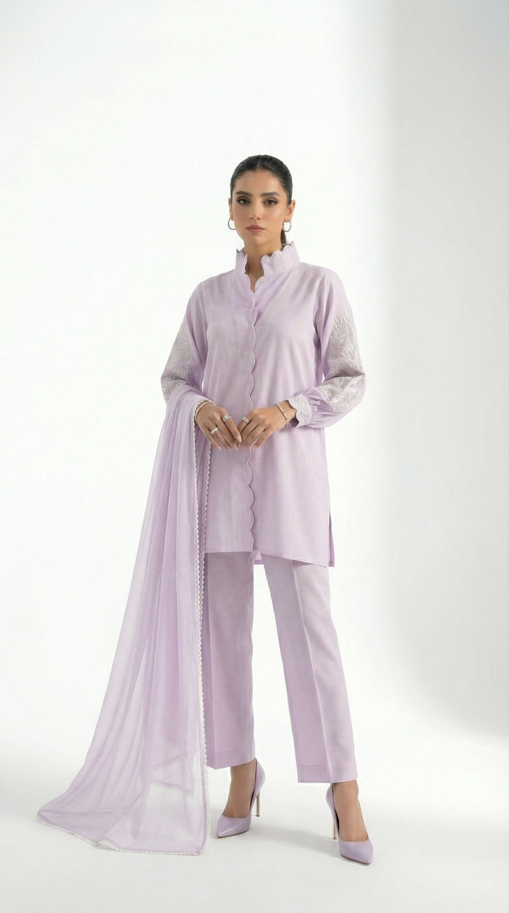Reema Ahsan - Lima Irish Lawn Suit For Women - Lilac - 3 Piece - Studio by TCS