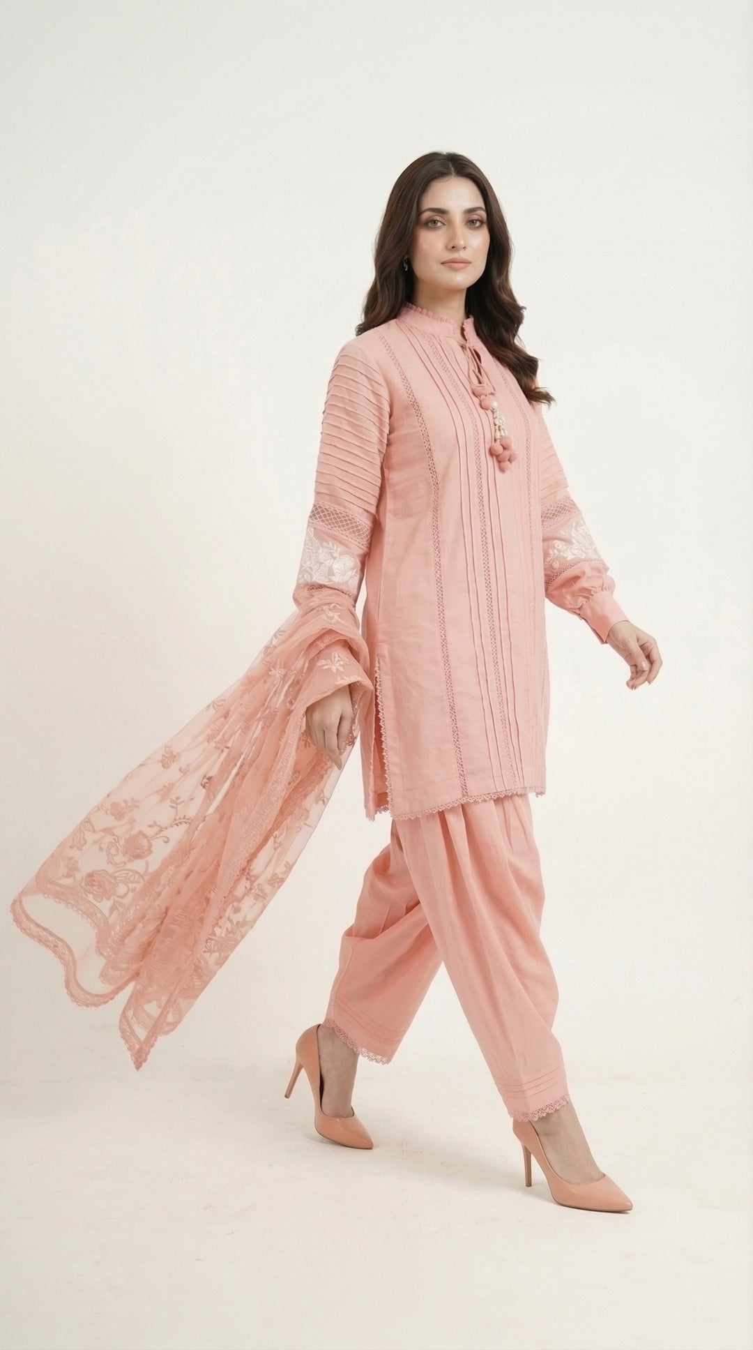 Reema Ahsan - Fira Cora Cotton Suit For Women - Rose Pink - 3 Piece - Studio by TCS
