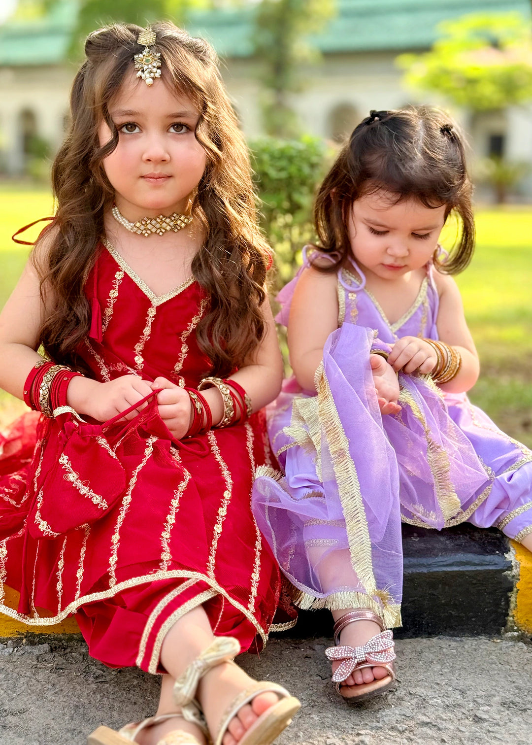Modest - Net Embroidered Suit For Girl -  3 Piece
