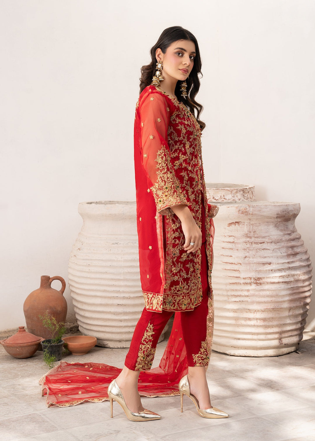 Laleen Elena 3 Piece Suit Red