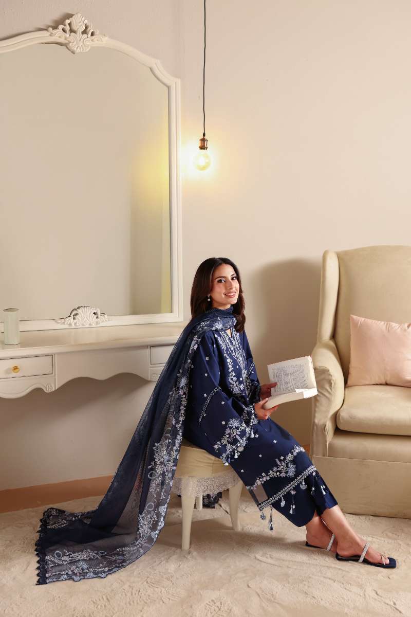 Cross Stitch - Midnight Aura Lawn Unstitch Suit For Women - 3 Piece - Studio by TCS
