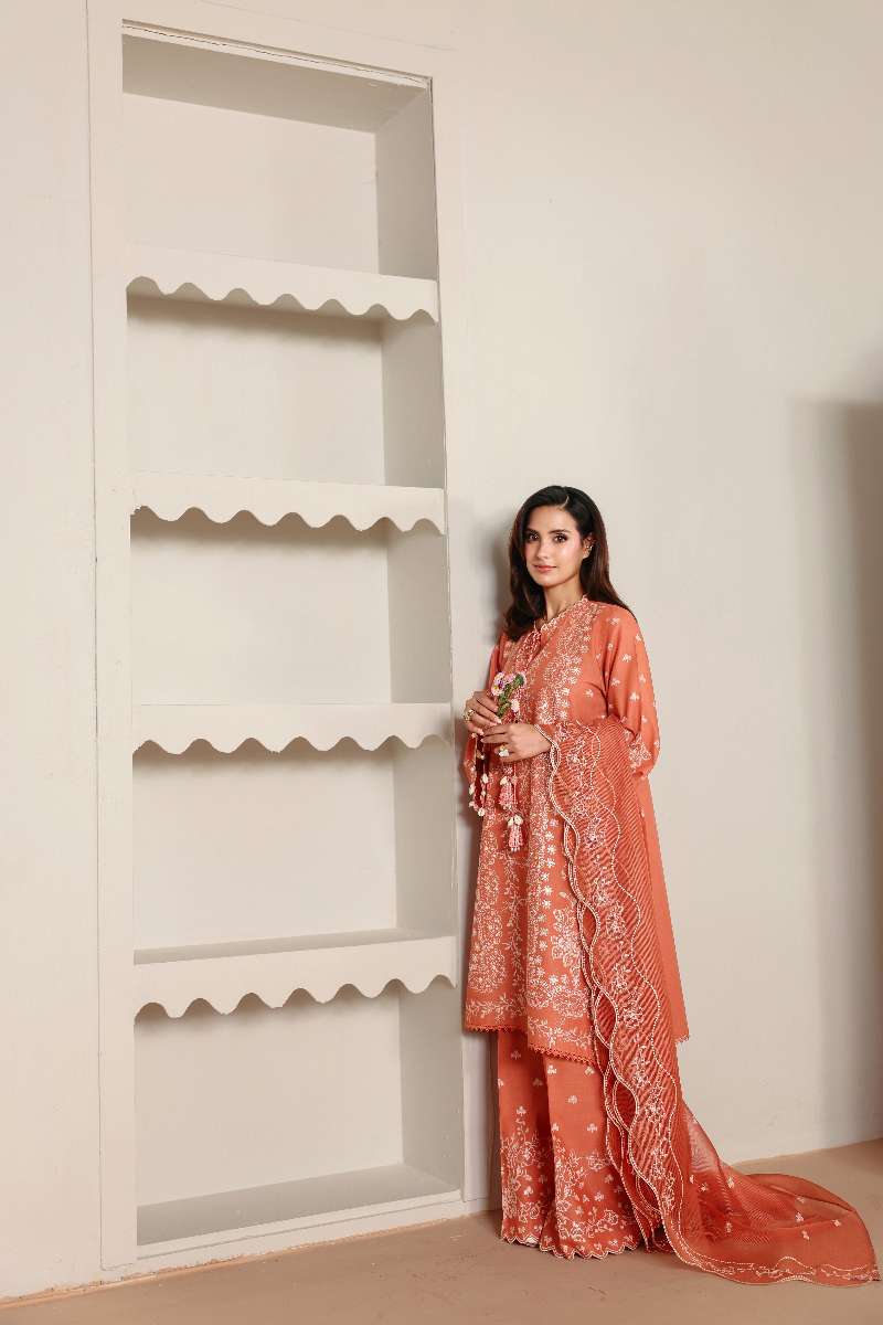 Cross Stitch - Amber Mist Lawn Unstitch Suit For Women - 3 Piece - Studio by TCS