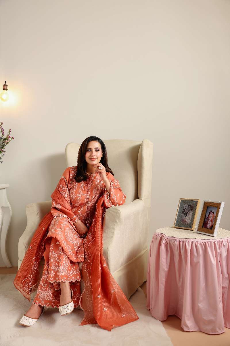 Cross Stitch - Amber Mist Lawn Unstitch Suit For Women - 3 Piece - Studio by TCS