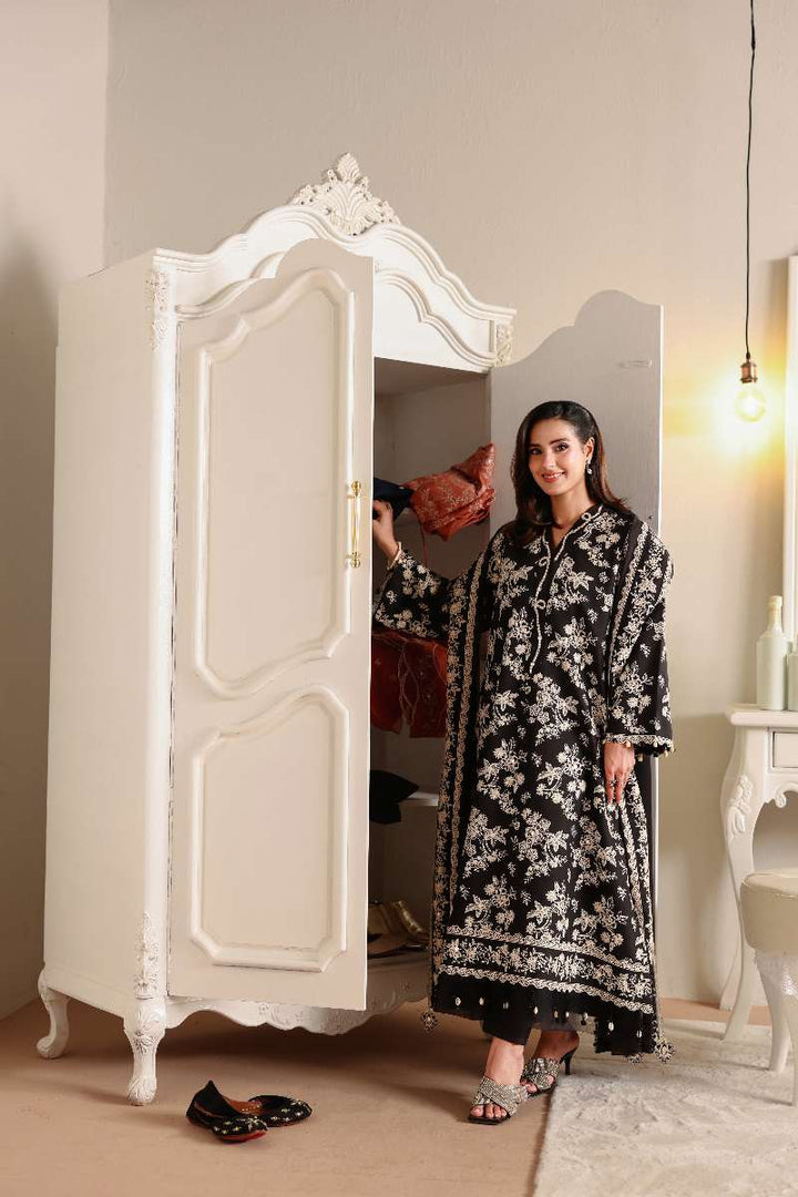 Cross Stitch - Obsidian Bloom Lawn Unstitch Suit For Women - 3 Piece - Studio by TCS