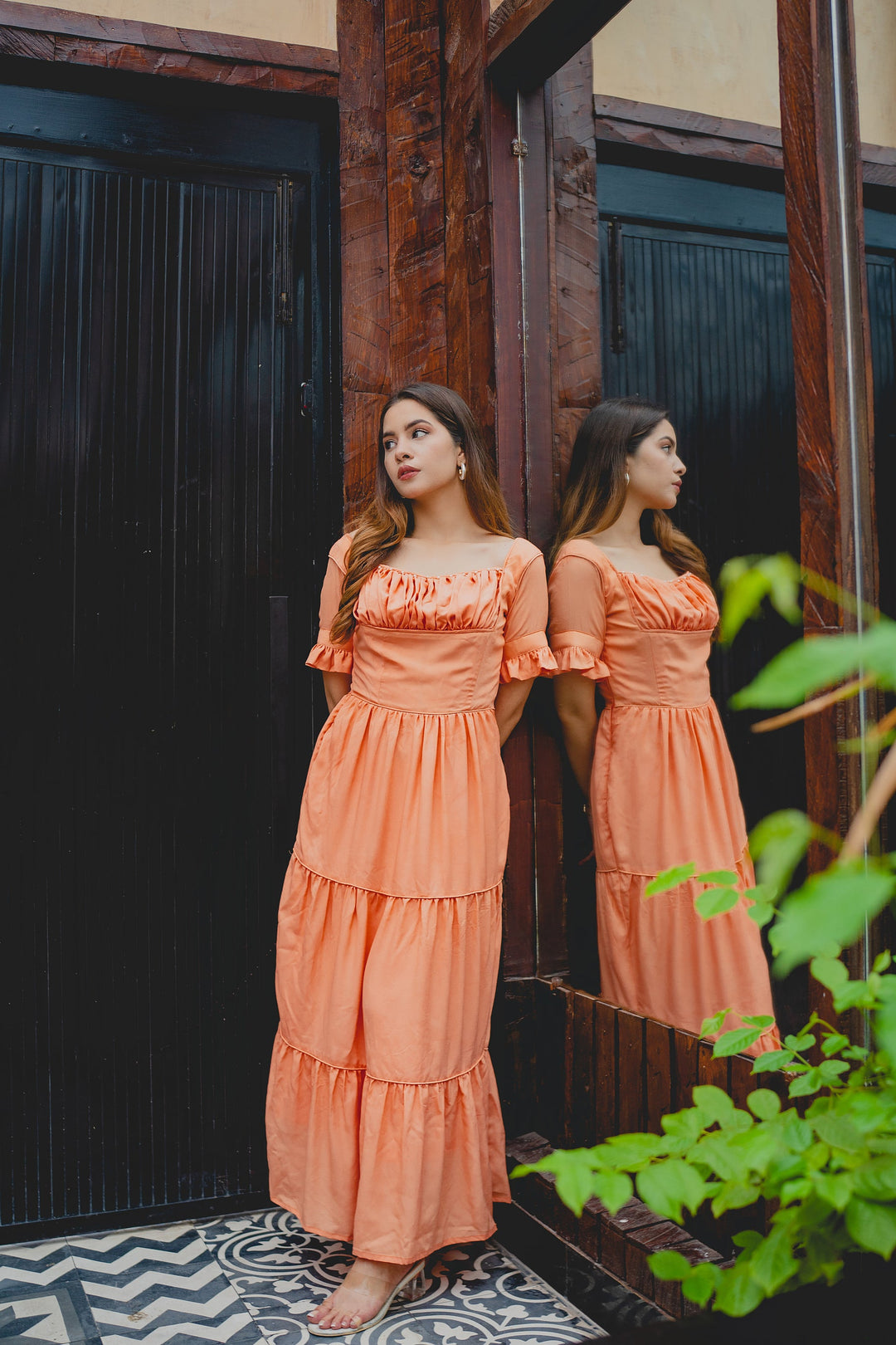 Syah - Gown - Peach - Grip Georgette - 1 Piece