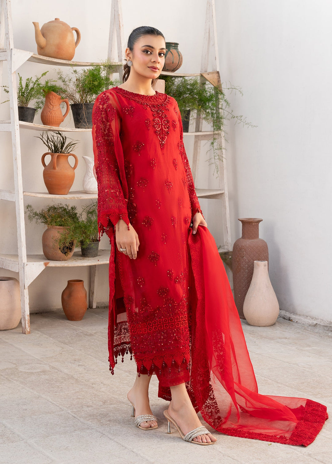 Laleen Divine 3 Piece Suit Red