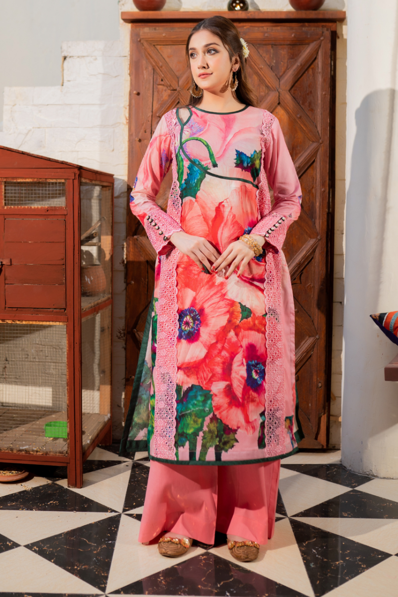 Zahra Ahmed - RC-2550 - Pink - Swiss Lawn - 2 Piece