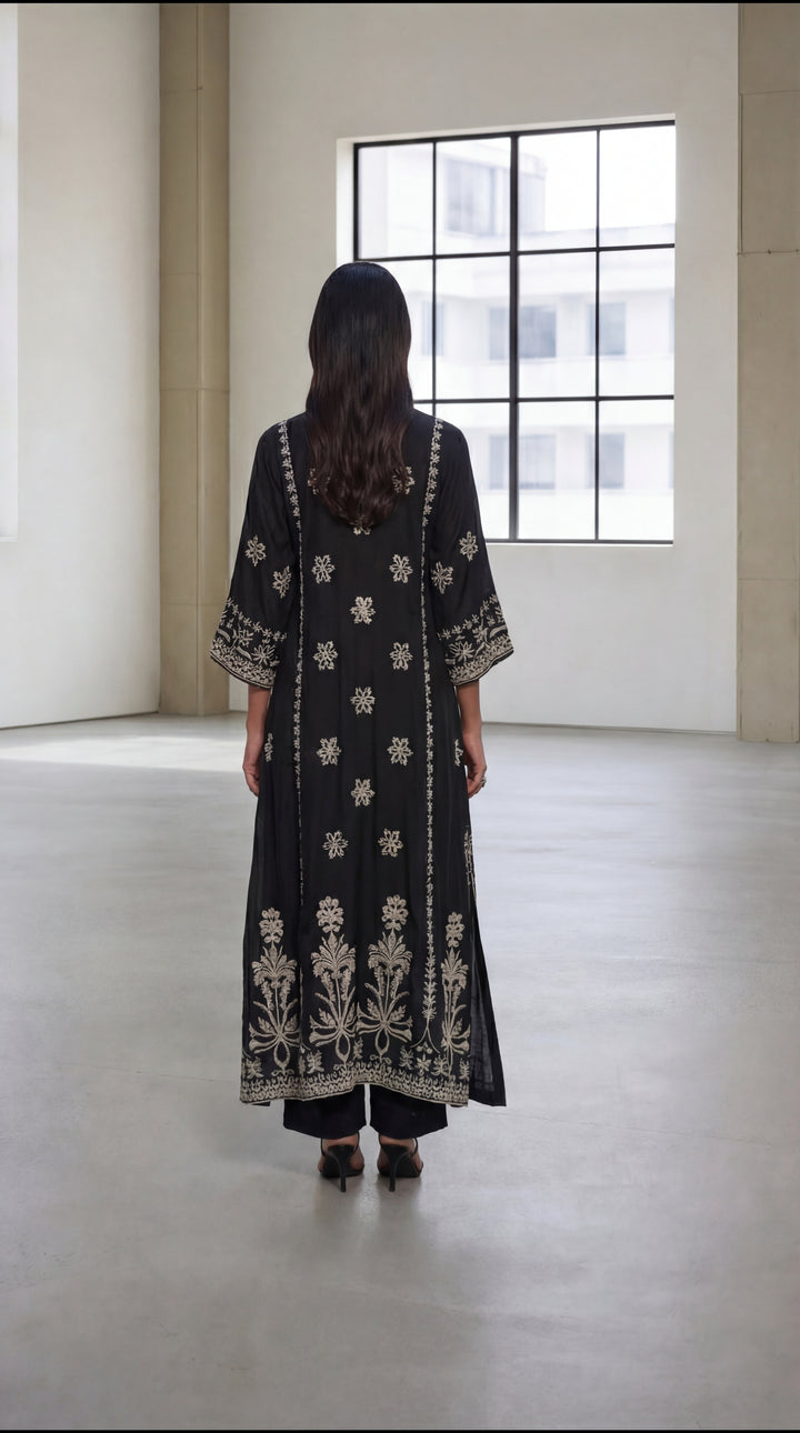 Reema Ahsan - Orlena Georget Suit For Women - Black and White - 2 Piece