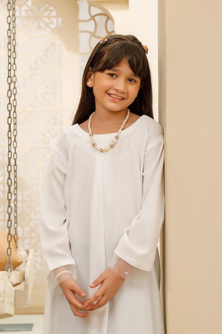 Hijabi Kids - Pacific Pearl Abaya for Kids - White - Studio by TCS