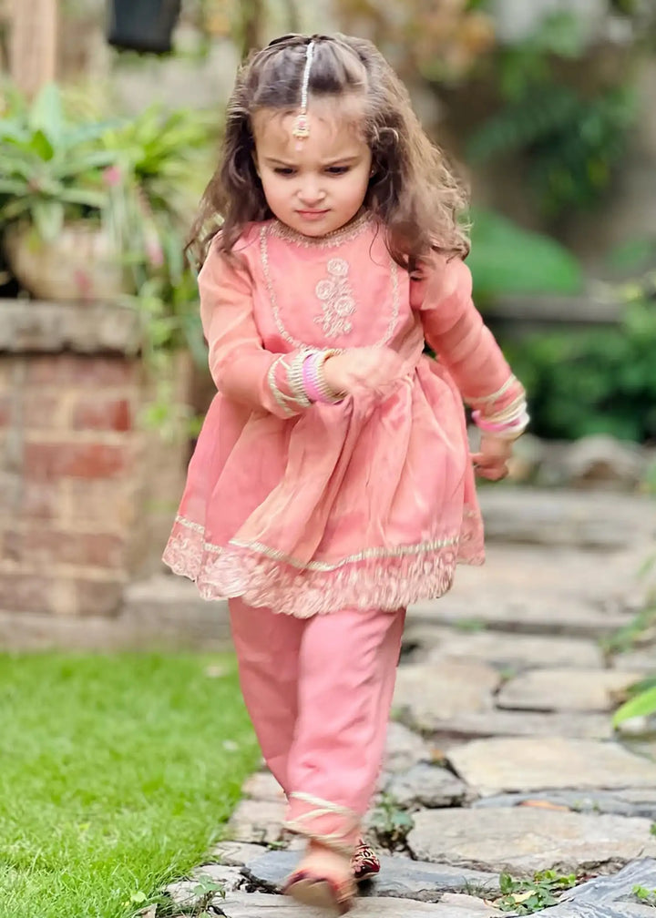 Modest - Maysuri Frock For Girl - Pink - 3 Piece