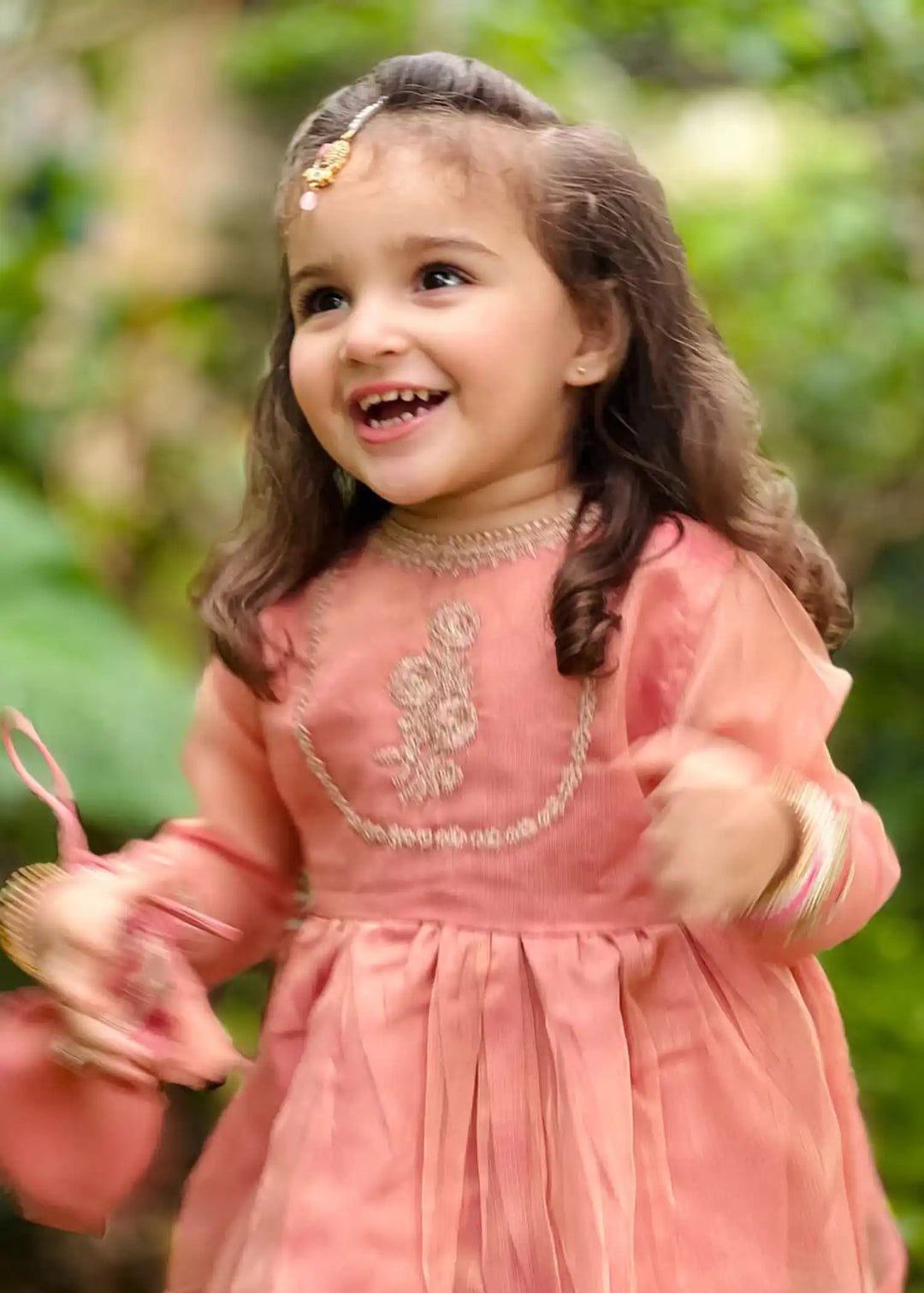 Modest - Maysuri Frock For Girl - Pink - 3 Piece