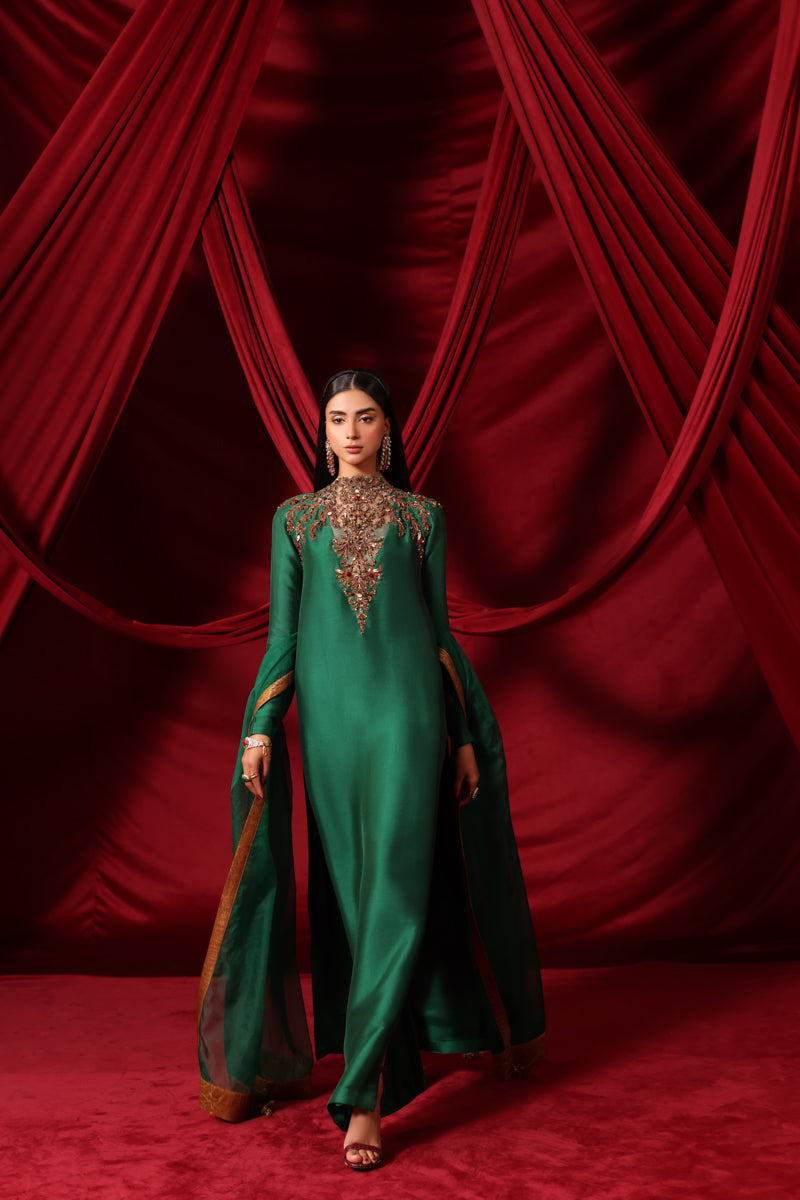 Musferah Saad - The Emerald Queen Suit For Women - 3 piece