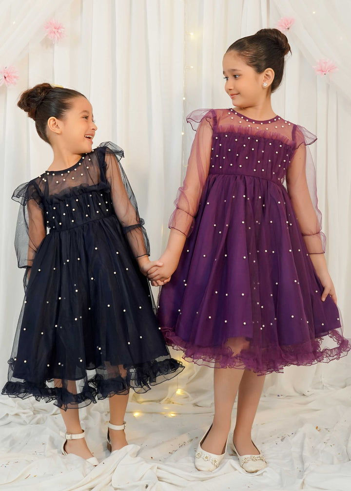 Modest - Net Pearl Frock For Girl - Pearl - 1 Piece