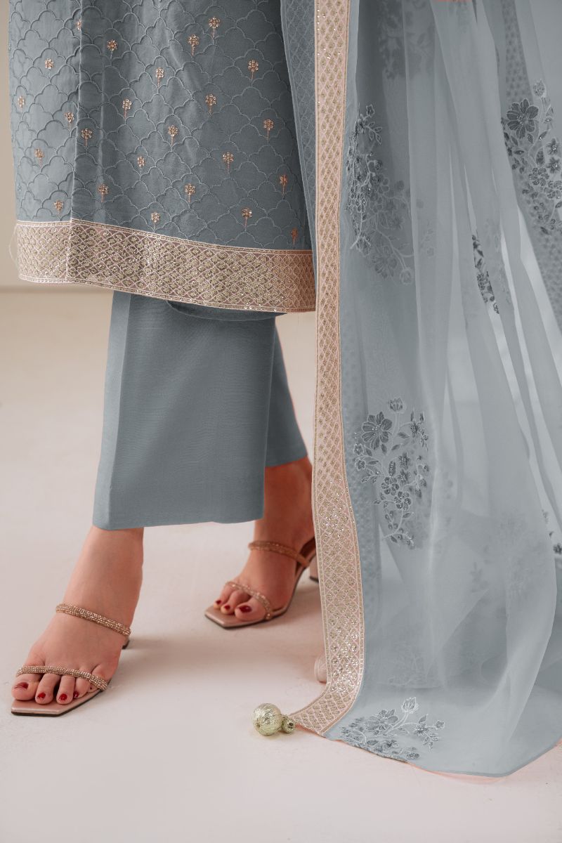 Cross Stitch - GOSSAMER GREEN - Chiffon - 4 Piece - Unstitched