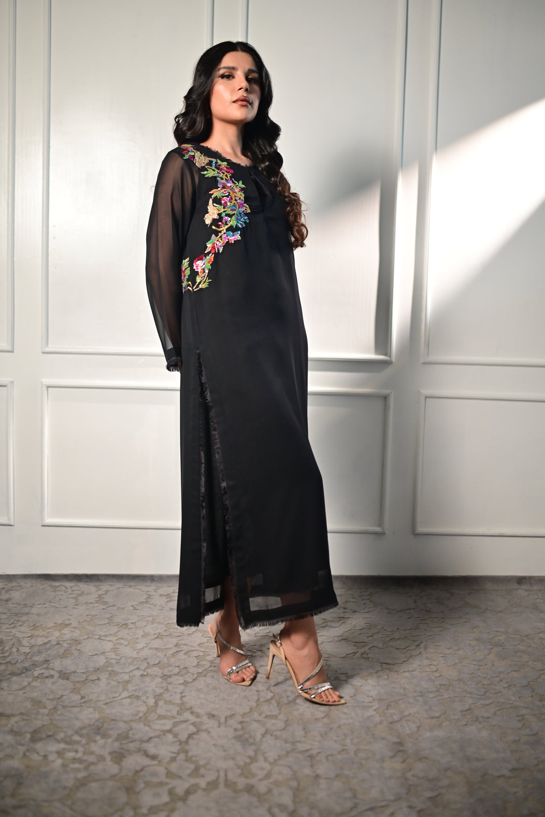 Insia Sohail - Bird Of Paradise - Black - Georgette - 2 Piece