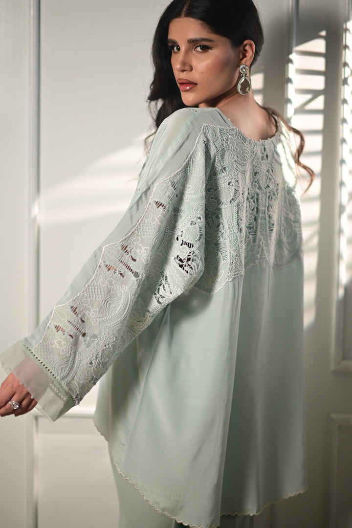 Insia Sohail - Matcha - Ice Green - Silk - 2 Piece