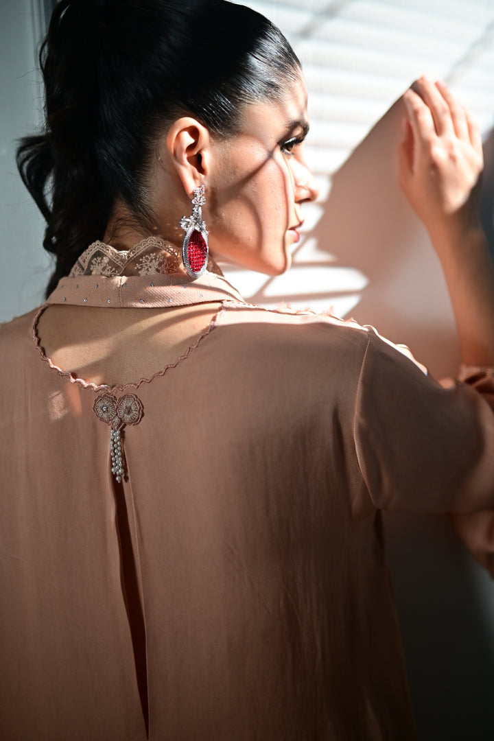 Insia Sohail - Cinnamon - Toasted Peach - Georgette - 2 Piece