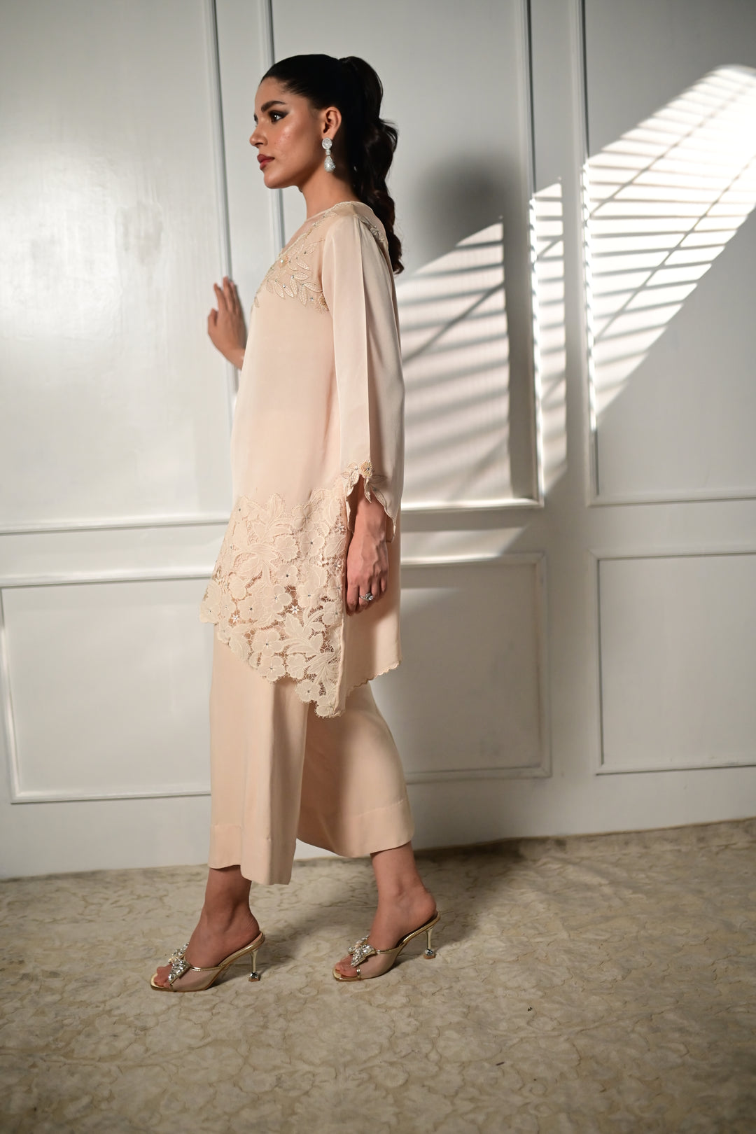 Insia Sohail - Petals - Powder Peach - Georgette - 2 Piece