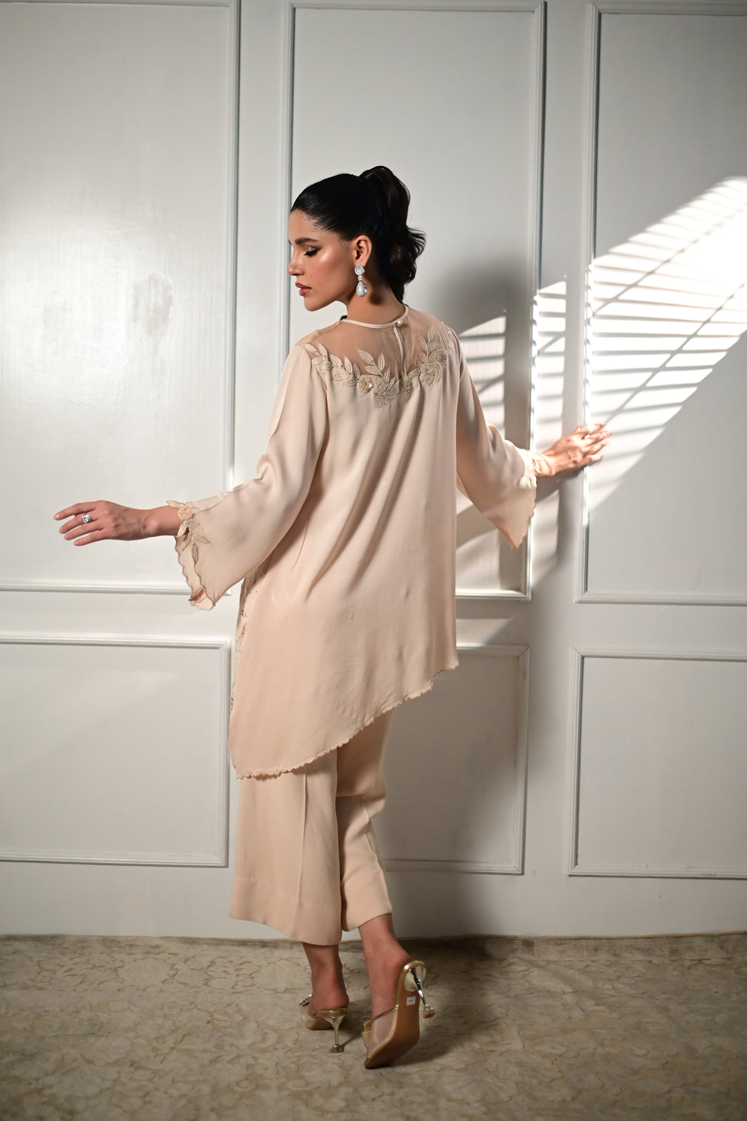 Insia Sohail - Petals - Powder Peach - Georgette - 2 Piece