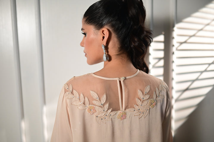 Insia Sohail - Petals - Powder Peach - Georgette - 2 Piece