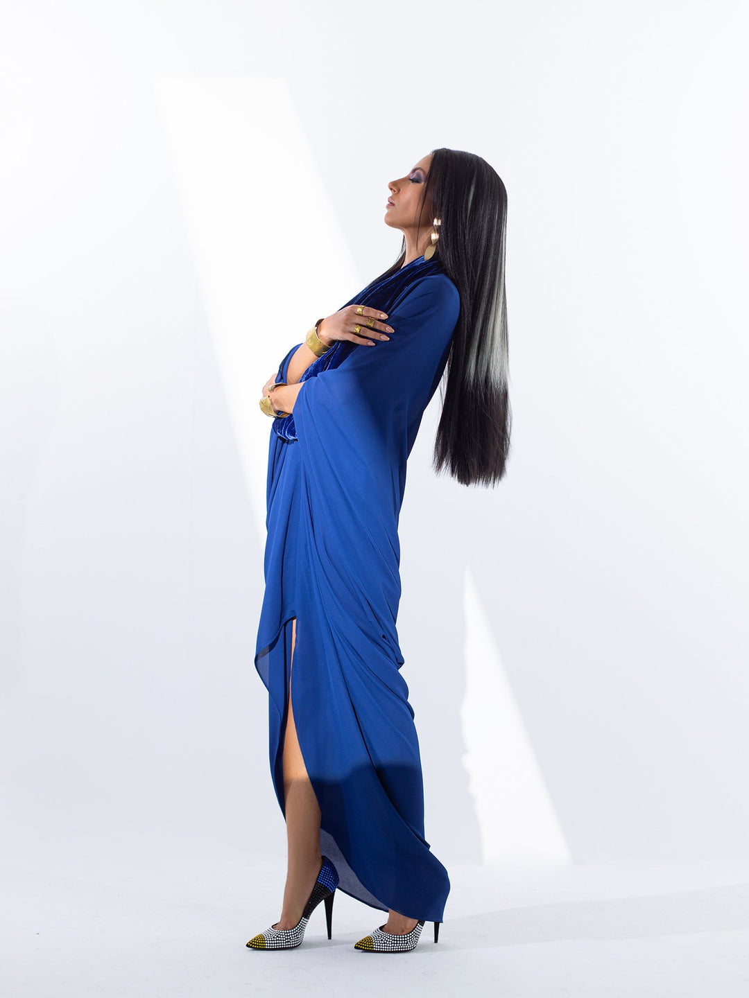 Sanam Chaudhri ALEXIS Kaftan Blue 1 Piece
