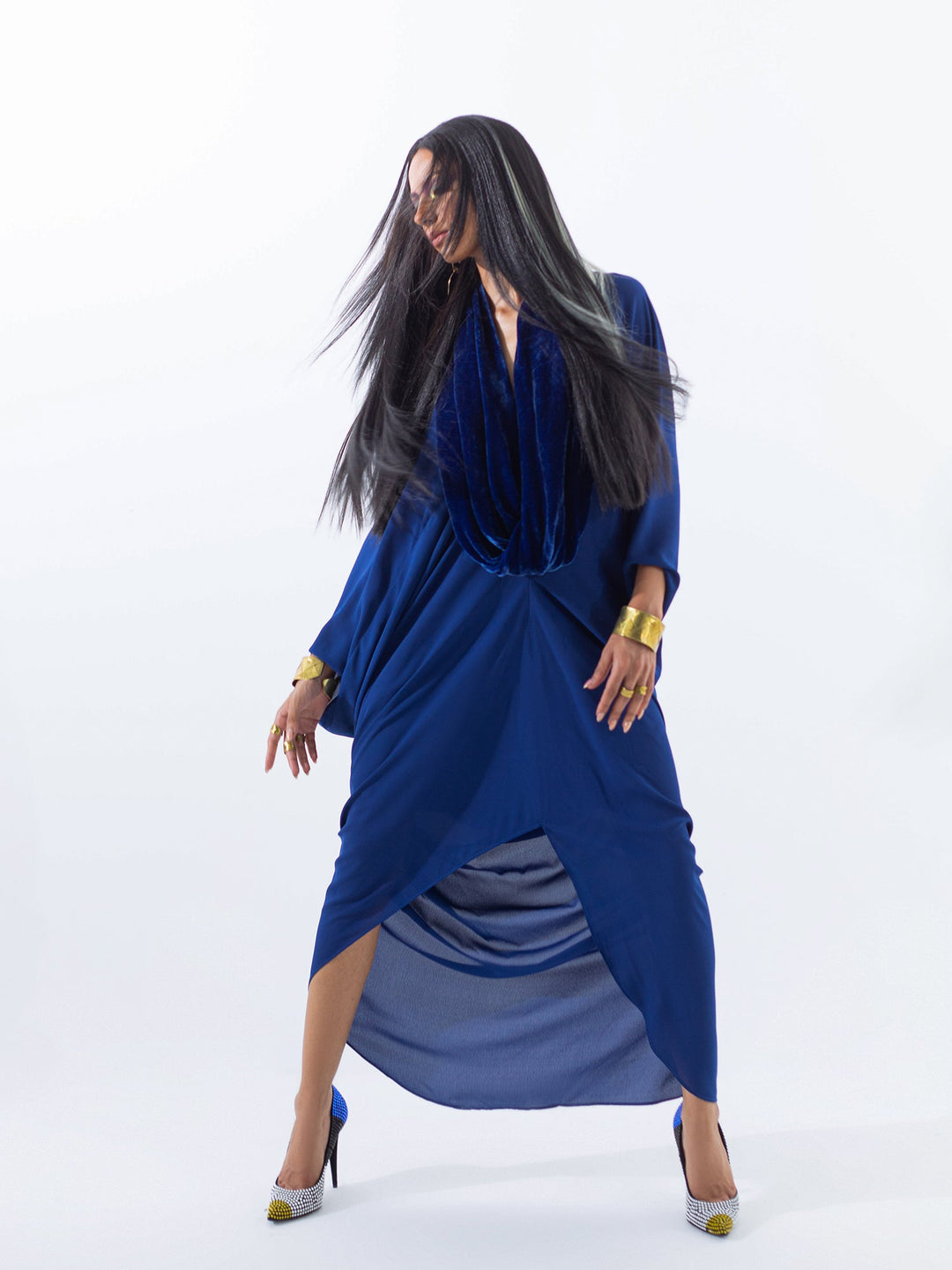 Sanam Chaudhri ALEXIS Kaftan Blue 1 Piece