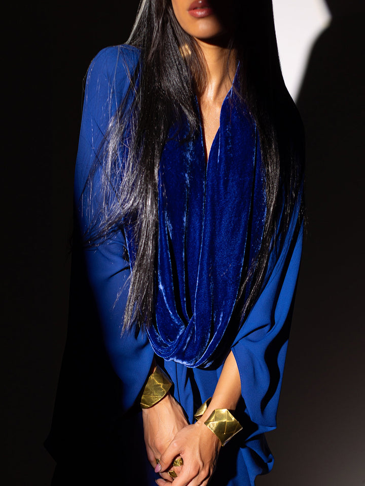 Sanam Chaudhri ALEXIS Kaftan Blue 1 Piece