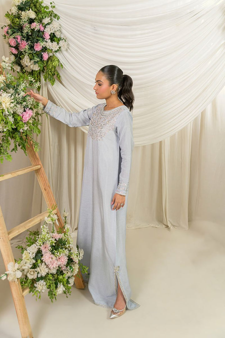 Alishba Kashif - AYLA - Powder blue - Korean Rawsilk - 1 Piece