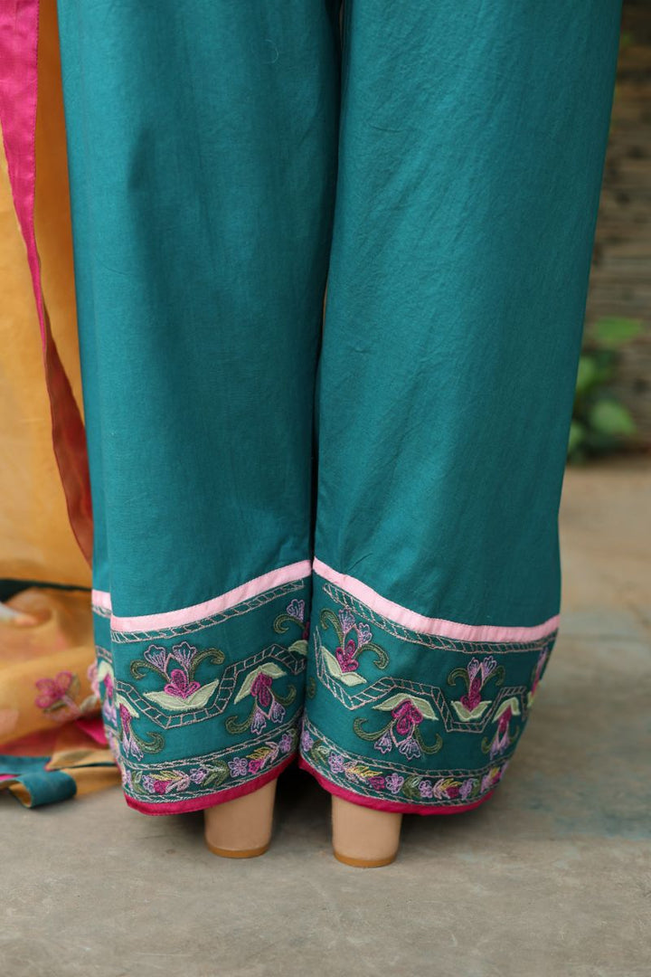 Reema Ahsan - Aelin - Kora Cotton & Organza - Emerald Green - 3 Piece