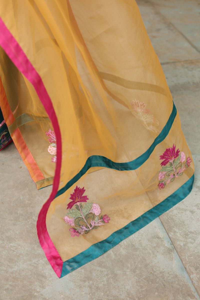 Reema Ahsan - Aelin - Kora Cotton & Organza - Emerald Green - 3 Piece