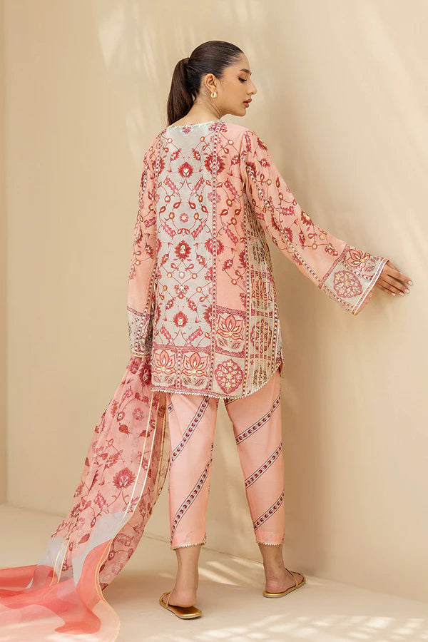 Sania Maskatiya - Aiva (C) - RTD - Cotton Net/Organza/Khaddi Silk - Millennial Pink - 3 Piece
