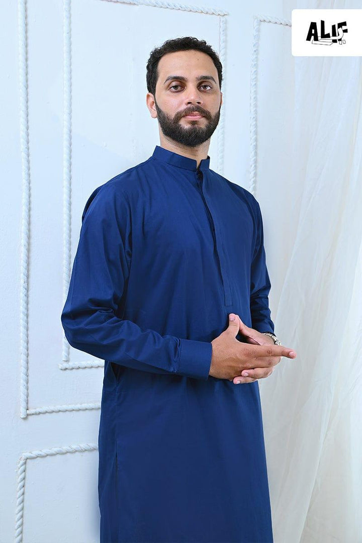 AlifYay - Cotton Kurta Pajama For Men - Blue - 2 Piece Suit
