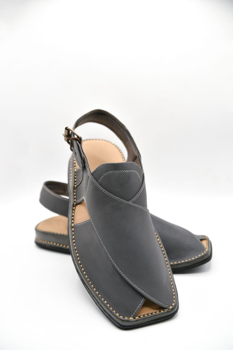 AlifYay Men Charsadda Grey Peshawri Chappal AY FW13