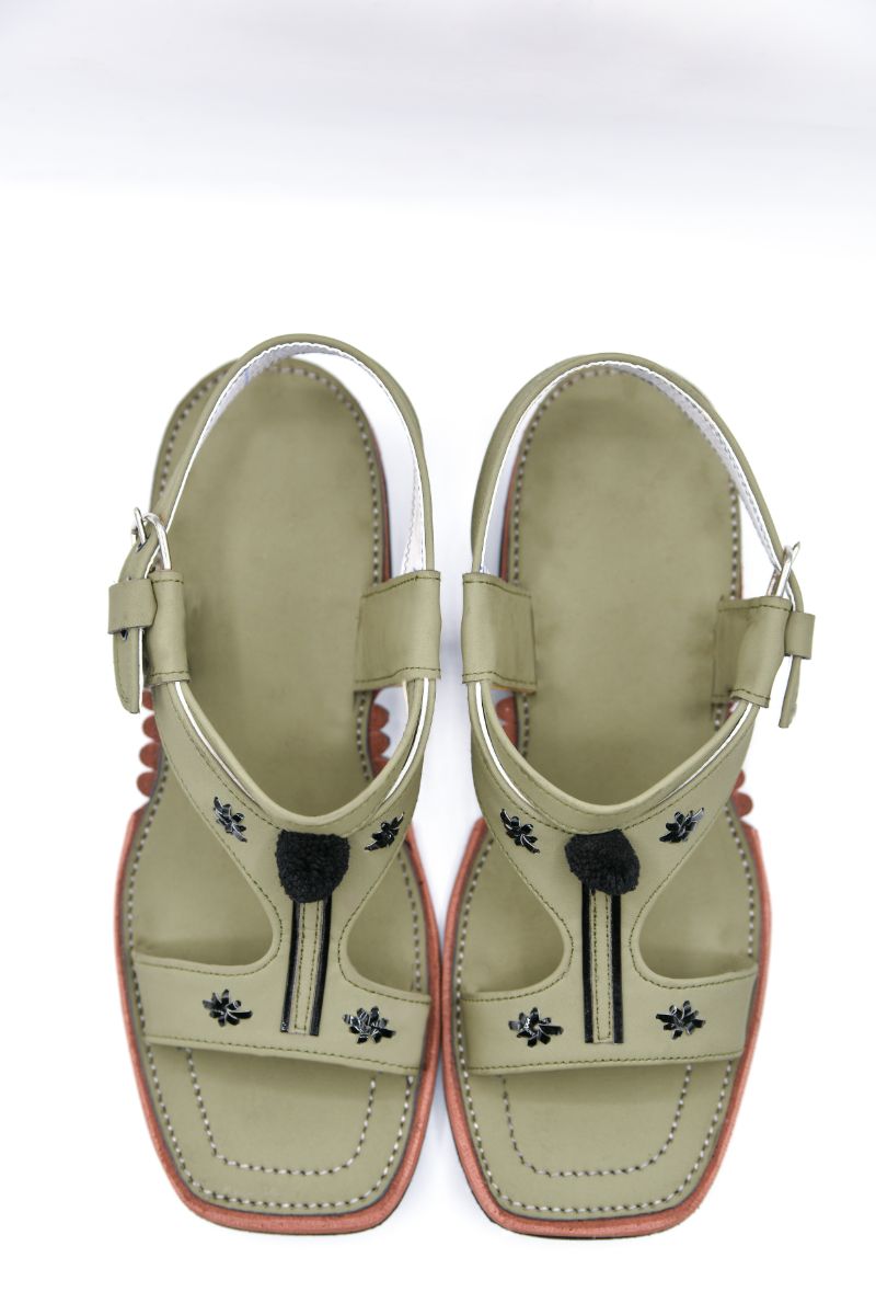 AlifYay Men Karachi Green  Peshawri Chappal  AY FW16