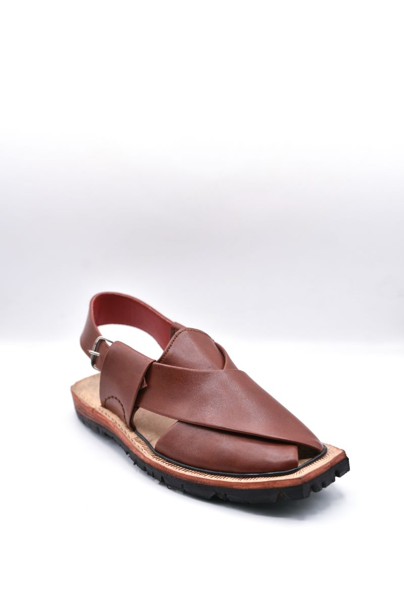 AlifYay Men Nyrosi Brown(plain) Peshawri Chappal Black AY FW17