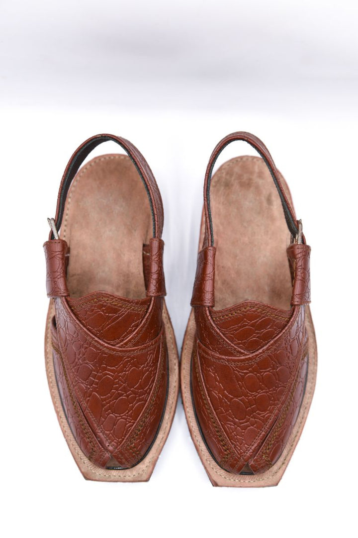 AlifYay Men Nyrosi Brown(textured) Peshawri Chappal Black AY FW18